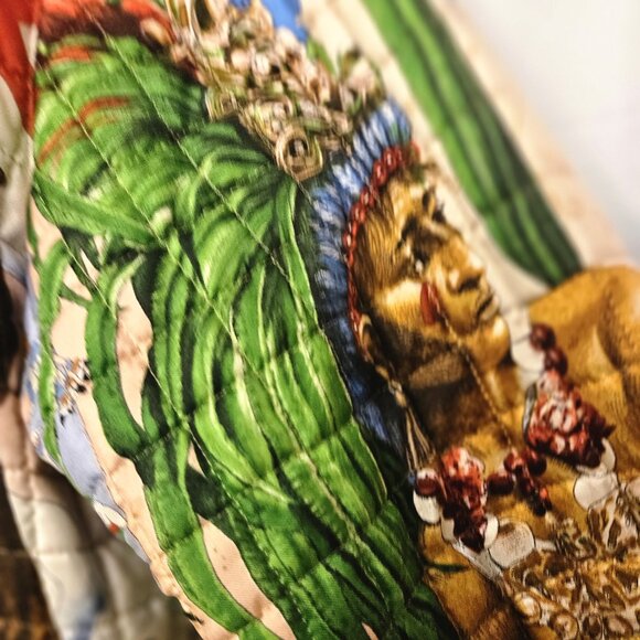 Begedor vtg quilted silk bomber jacket native meso-Americans Columbus jaguars - Picture 10 of 13